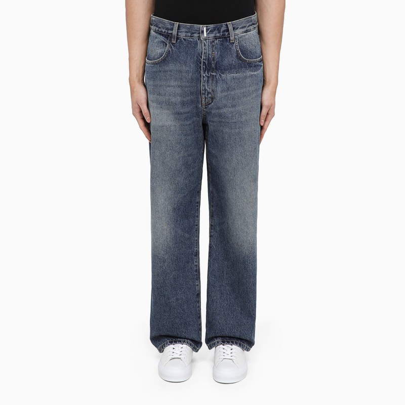 Givenchy Blue Washed-out Denim Jeans In Blue
