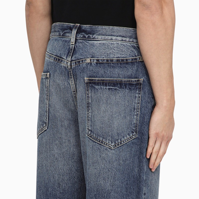 Givenchy Blue Washed-out Denim Jeans In Blue