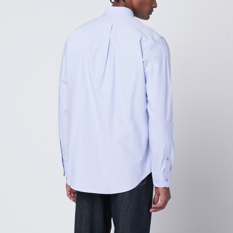 Givenchy Embroidered Logo Long-sleeved Shirt In Blue