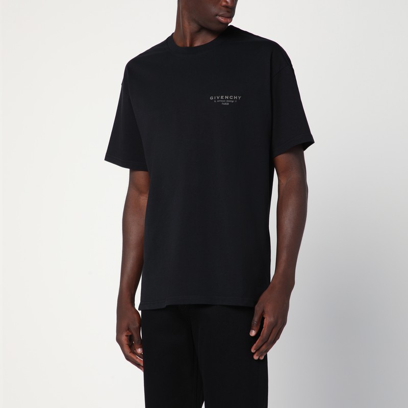 Black cotton T-shirt with logo