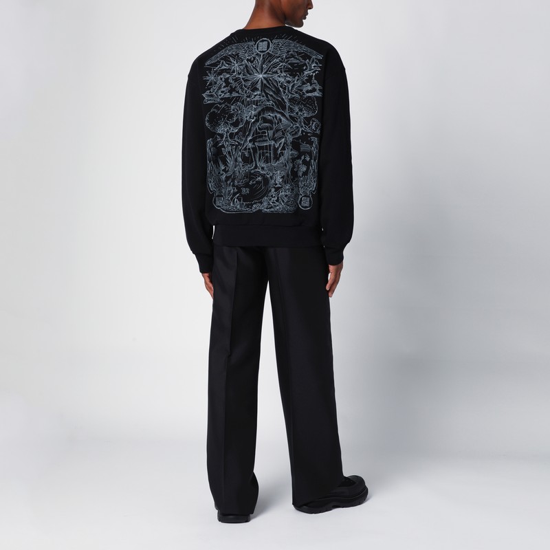 Givenchy Black Cotton Sweatshirt With Logo In Black