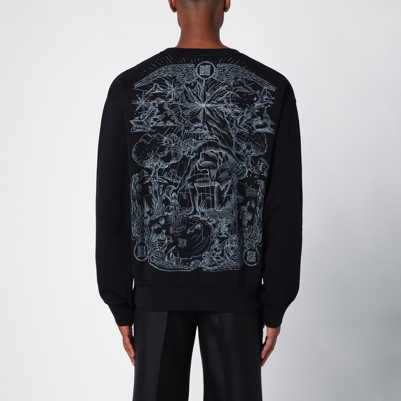 Givenchy Black Cotton Sweatshirt With Logo In Black