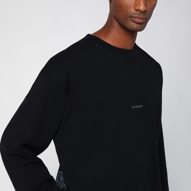 Givenchy Black Cotton Sweatshirt With Logo In Black