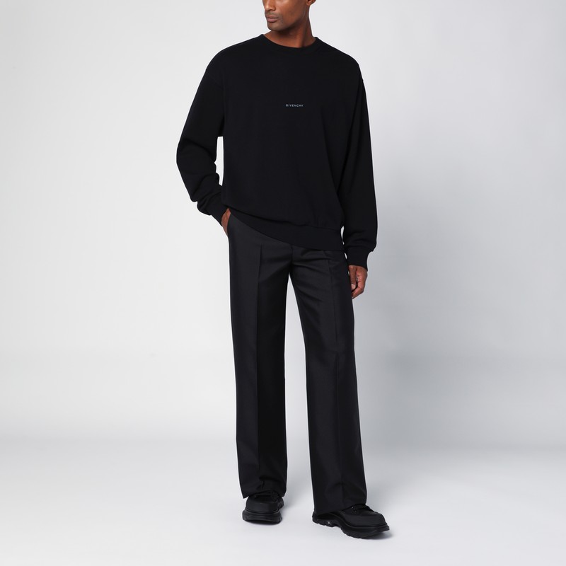 Givenchy Black Cotton Sweatshirt With Logo In Black