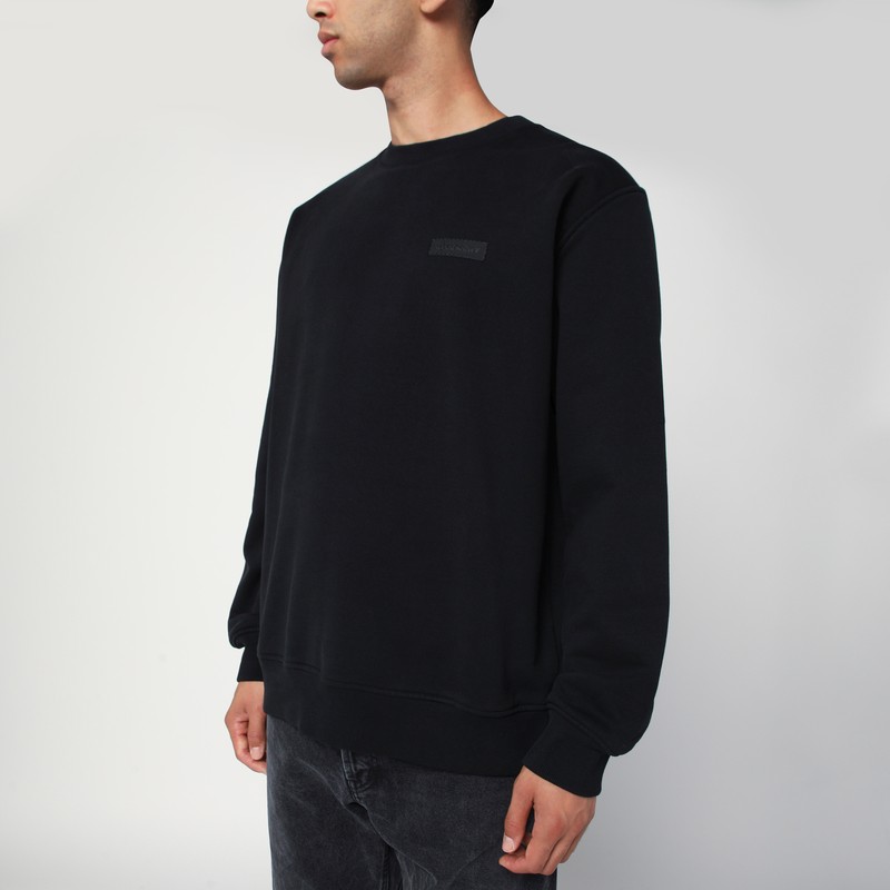 Black crew neck cotton sweatshirt