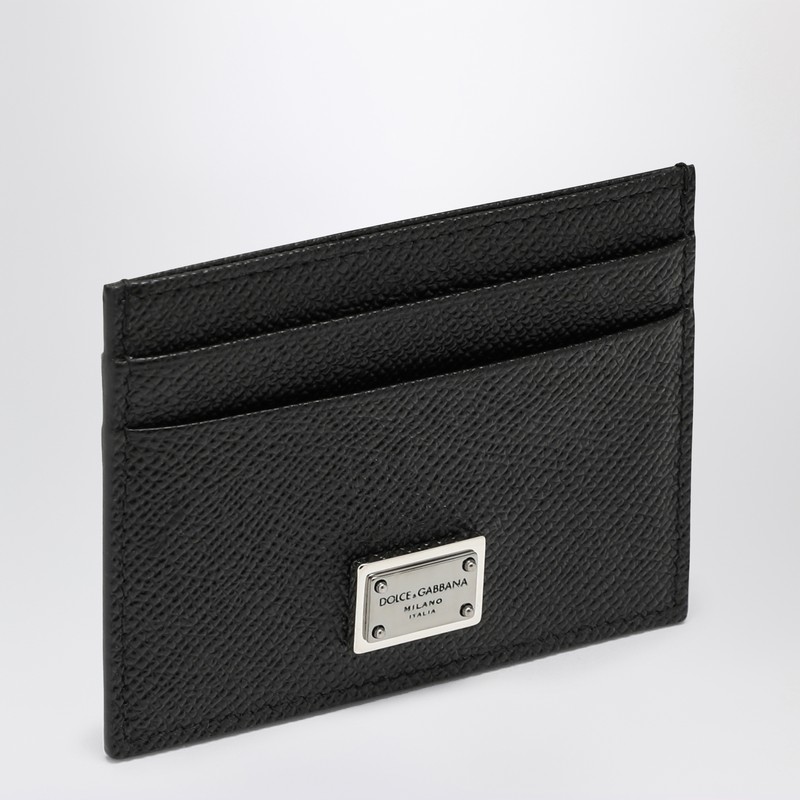 Black card holder with logo plaque