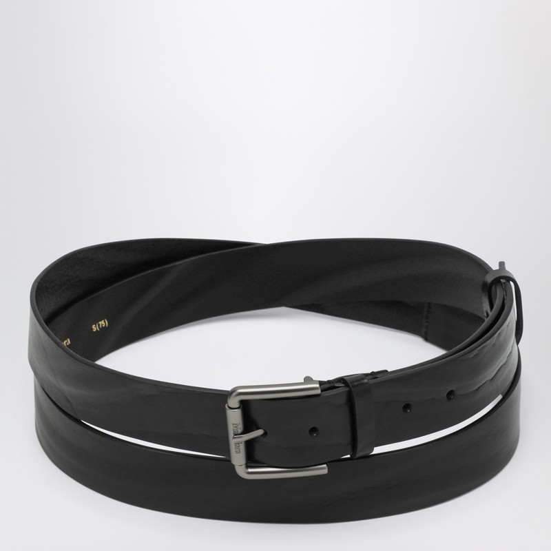 Long Belt in Black Leather