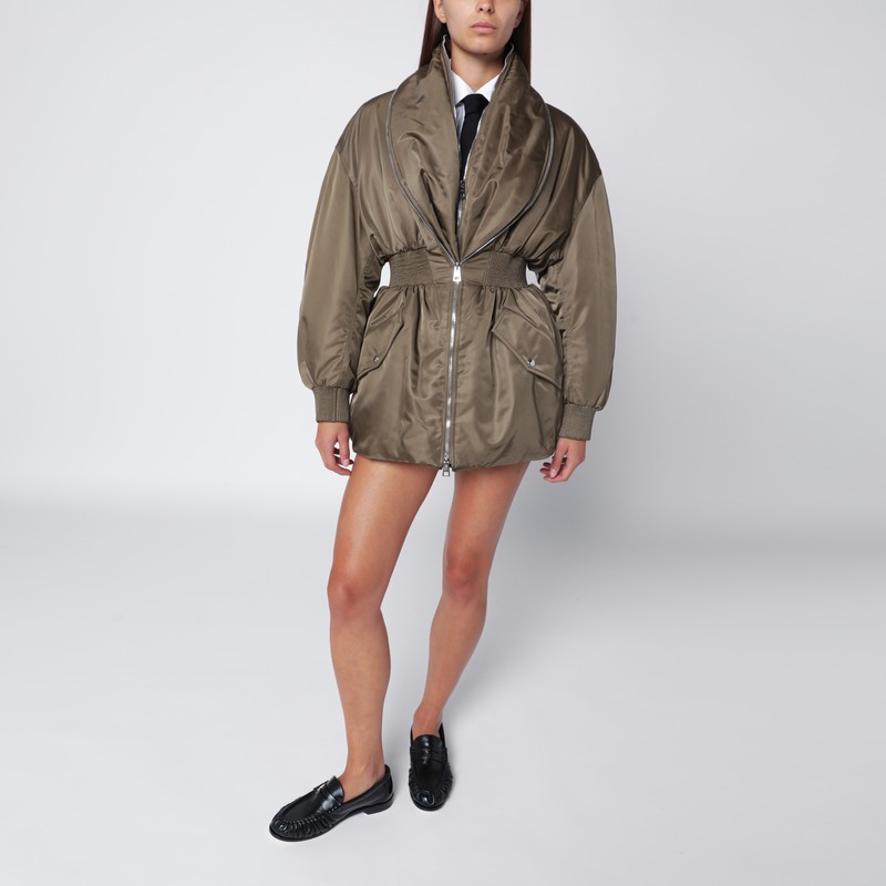 Givenchy Khaki Shawl-collar Bomber With Zip In Green
