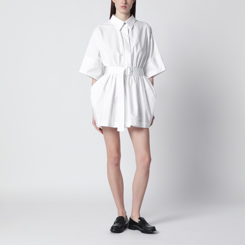 Mini chemisier dress in white poplin