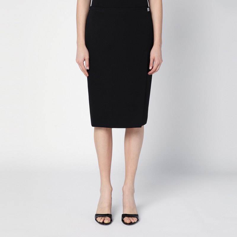 Givenchy Skirt In Wool With 4g Detail In Black