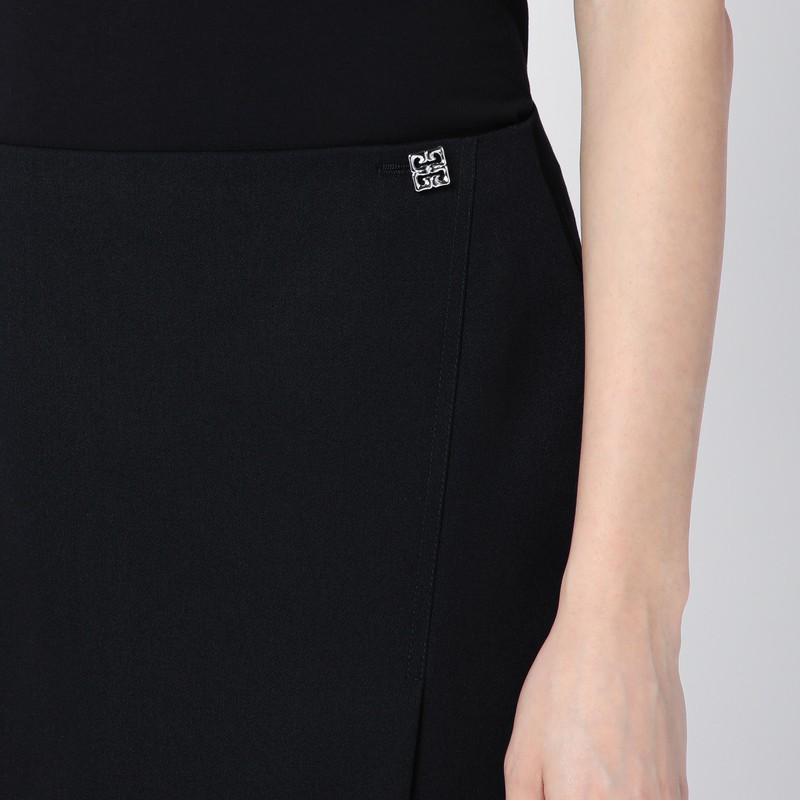 Givenchy Skirt In Wool With 4g Detail In Black
