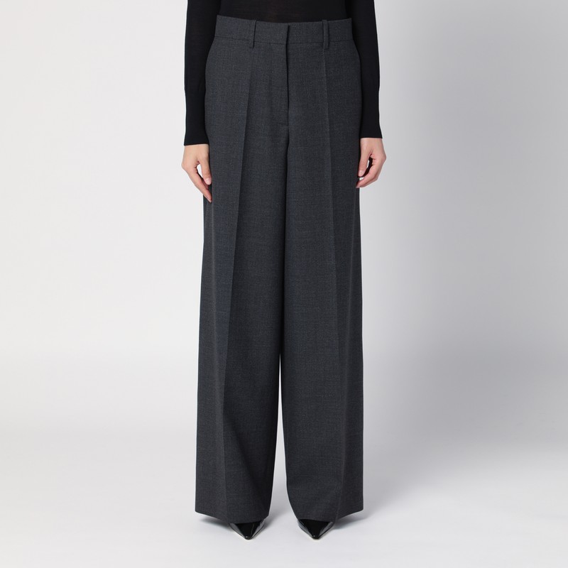 Givenchy Oversized Tailored Pants In Wool In Grey