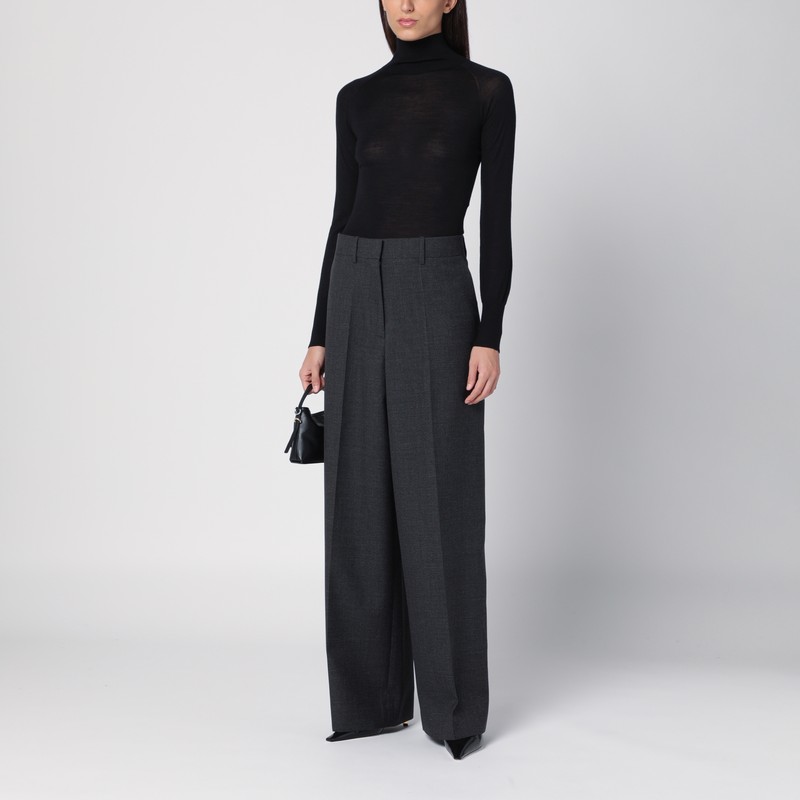 Givenchy Oversized Tailored Pants In Wool In Grey