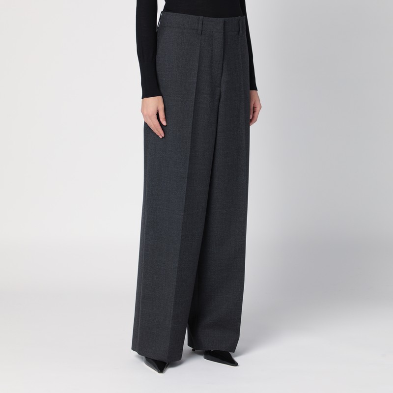 Givenchy Oversized Tailored Pants In Wool In Grey
