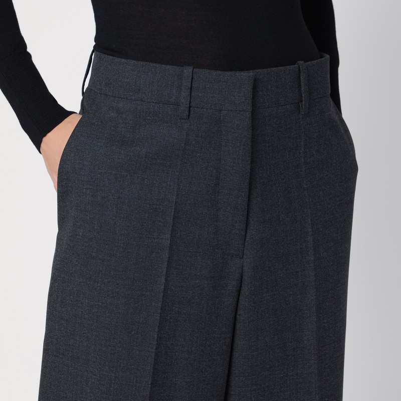 Givenchy Oversized Tailored Pants In Wool In Grey
