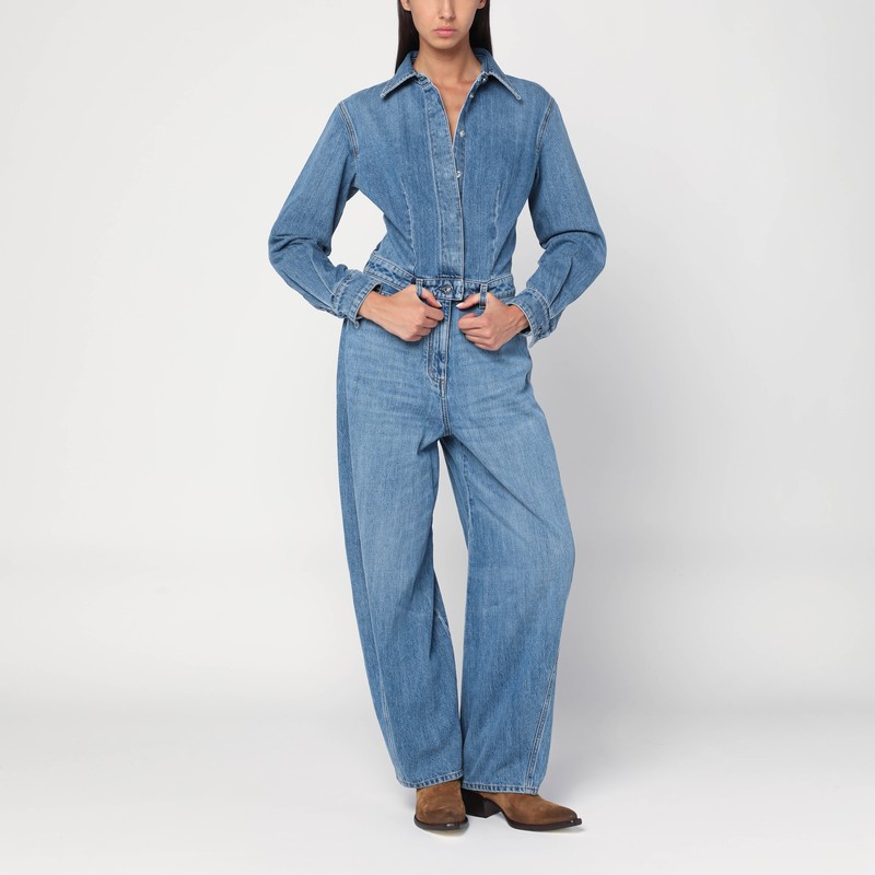 Light blue denim jumpsuit