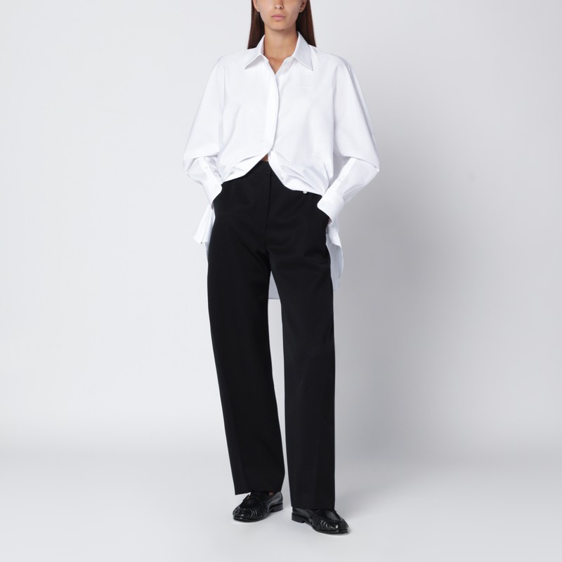 Givenchy Women Black Wool Wide-leg Pant In Black