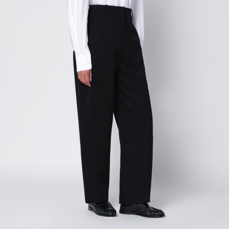 Givenchy Women Black Wool Wide-leg Pant In Black