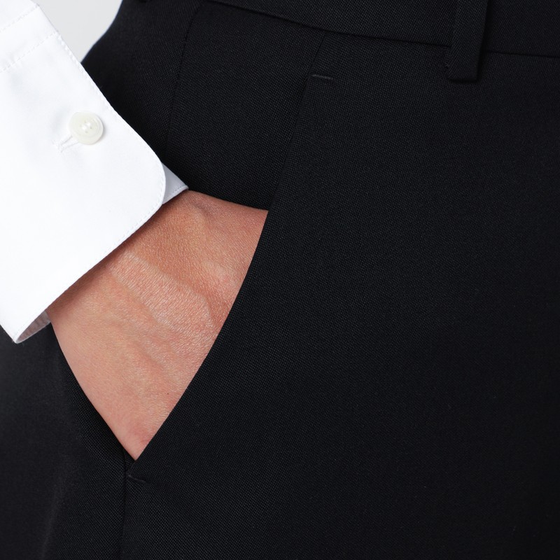 Givenchy Women Black Wool Wide-leg Pant In Black