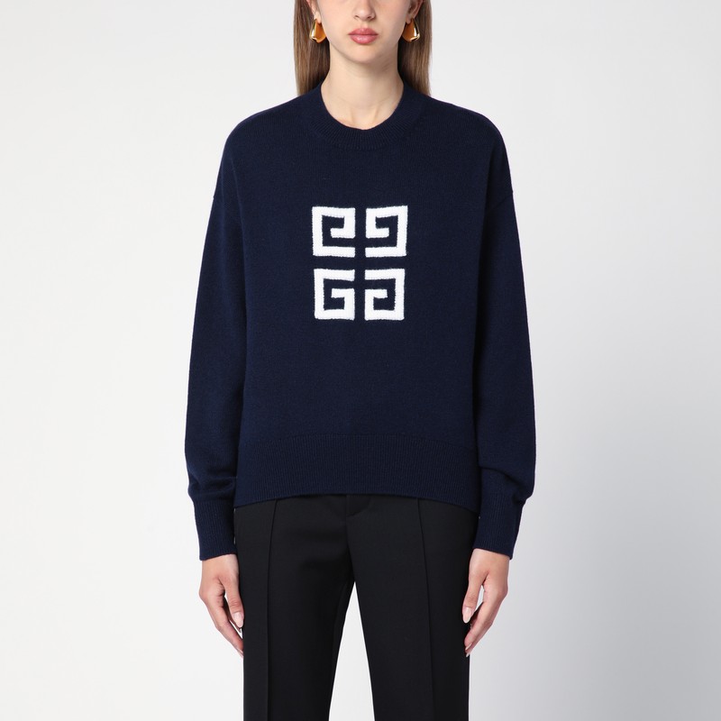 Navy blue 4G cashmere sweater