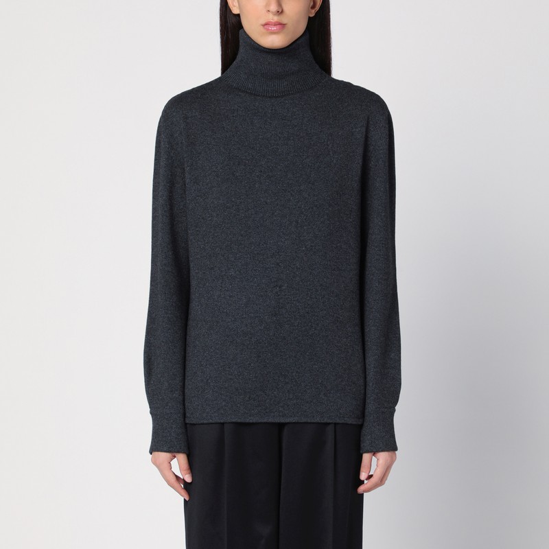 Givenchy Dark Grey Turtleneck With Drawstring In Grey