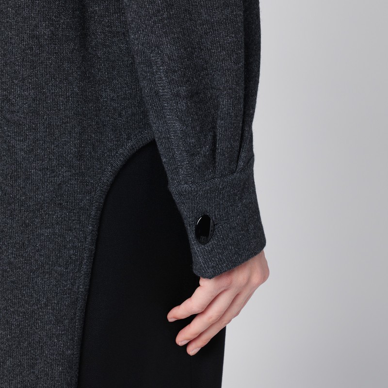 Givenchy Dark Grey Turtleneck With Drawstring In Grey