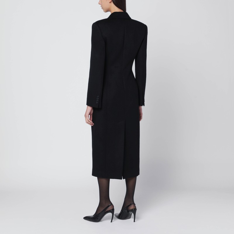 Givenchy Black Wool Coat In Black