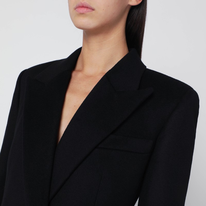 Givenchy Black Wool Coat In Black