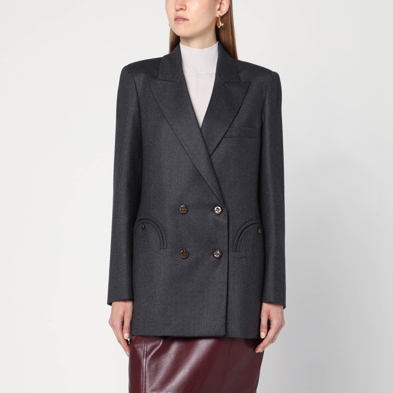 Grey wool double-breasted blazer - Blazé Milano - Modalova