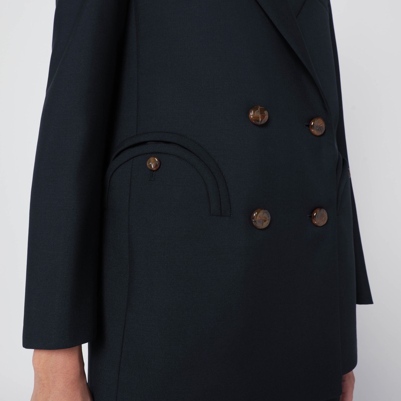 Blazé Milano Navy Blue Wool And Mohair Blazer First Class In Blue