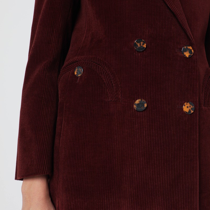 Blazé Milano Blazer Classic Touch In Bordeaux Velvet In Burgundy