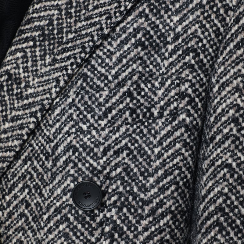 Tagliatore Black Houndstooth Double-breasted Coat In Black
