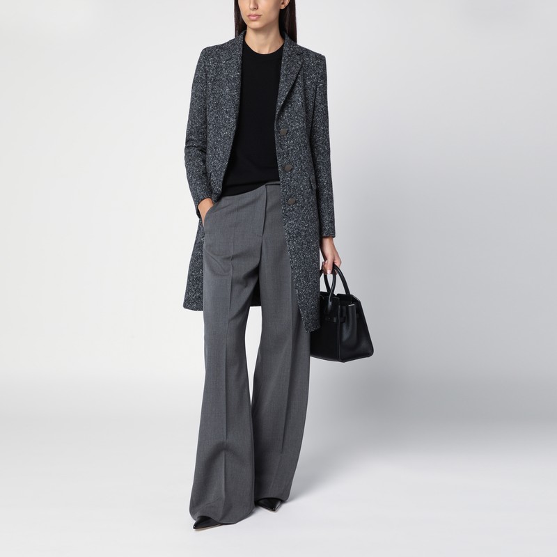 ジャケット Tagliatore Black/white wool blend single-breasted coat TAGLIATORE Black/white wool blend single-breasted coat