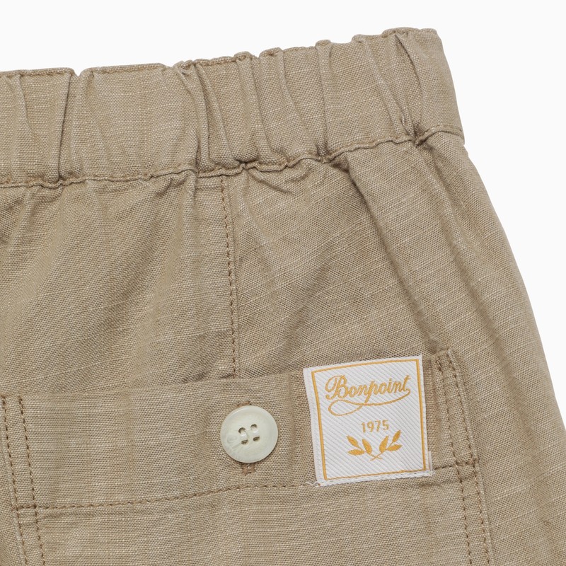 Bonpoint Conway Short Khaki Cotton In Beige