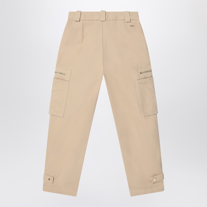 Chloé Beige Cotton Cargo Pants In Beige