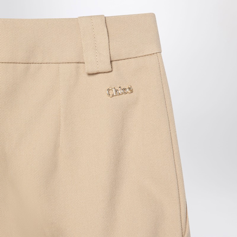 Chloé Beige Cotton Cargo Pants In Beige