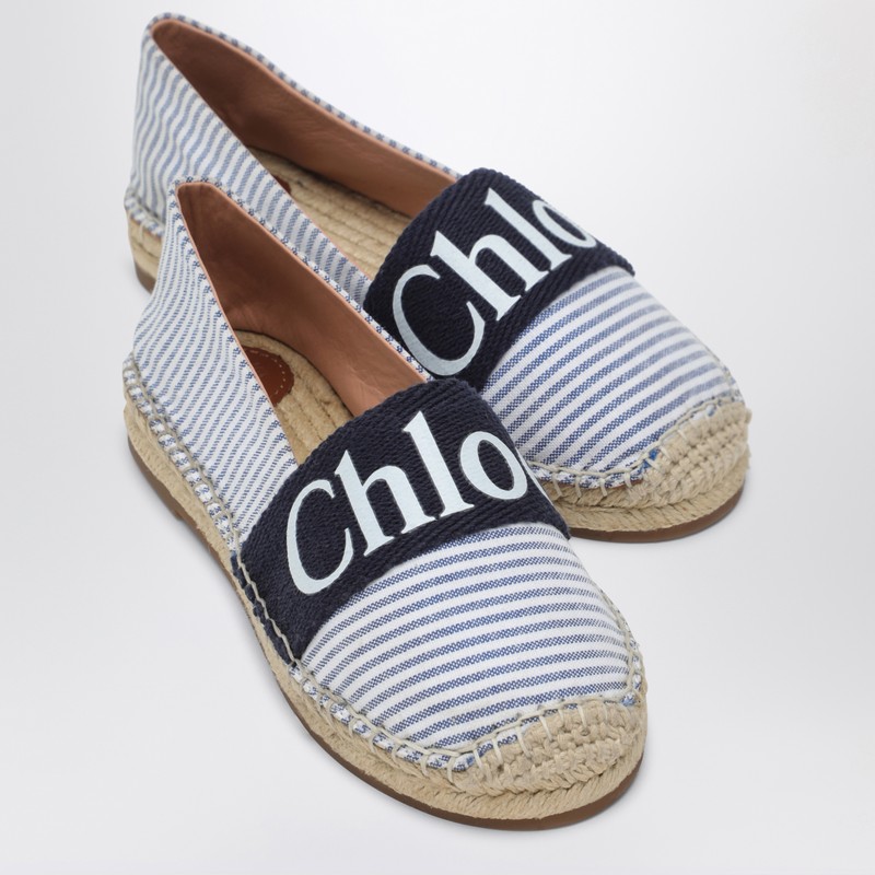 Chloé Logo-print Espadrilles In Blue