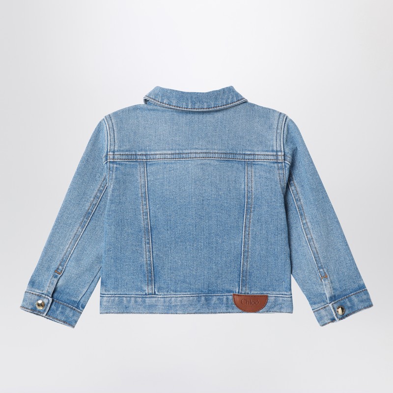 Chloé Blue Washed-effect Denim Jacket In Blue