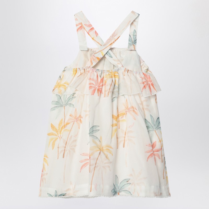 Chloé Ivory Dress With Multicolored Pattern In Multi