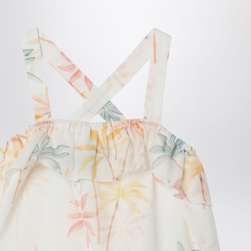 Chloé Ivory Dress With Multicolored Pattern In Multi