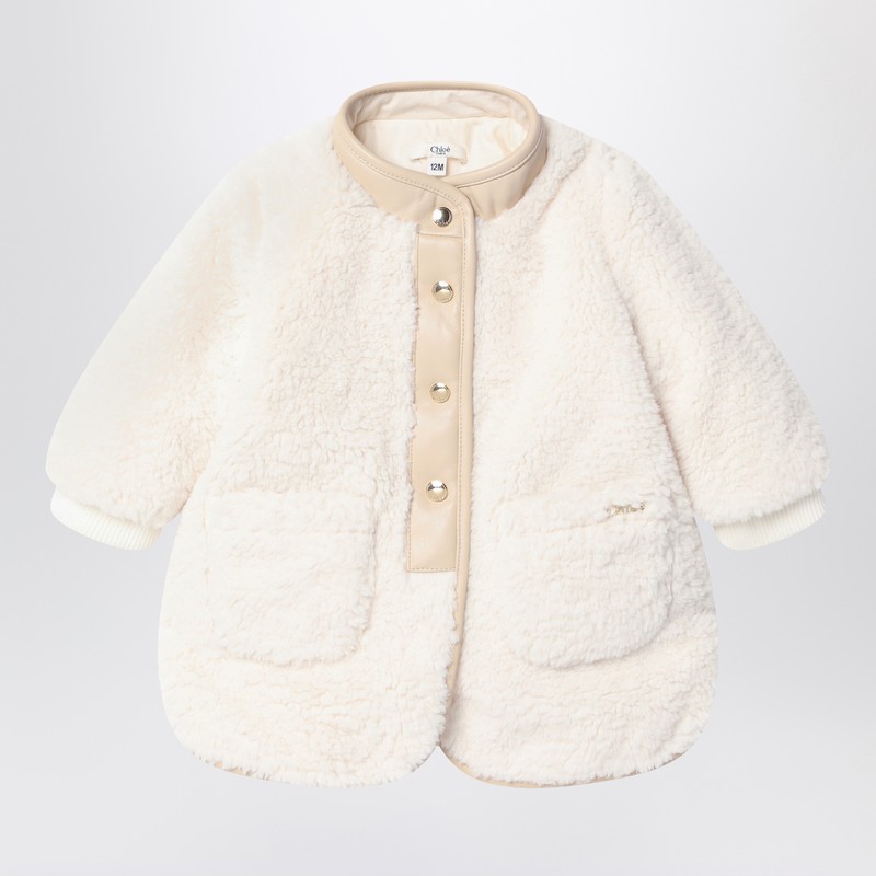 White shearling-effect jacket