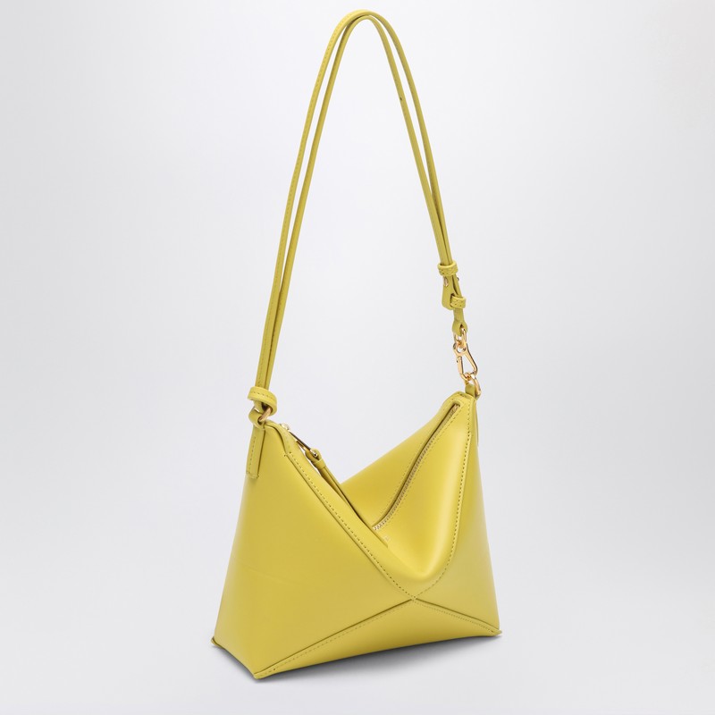 Loewe Puzzle Fold Yellow Clutch Bag In Metallic