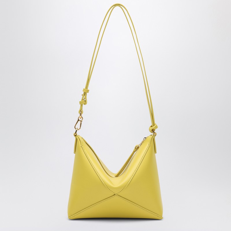 Loewe Puzzle Fold Yellow Clutch Bag In Metallic