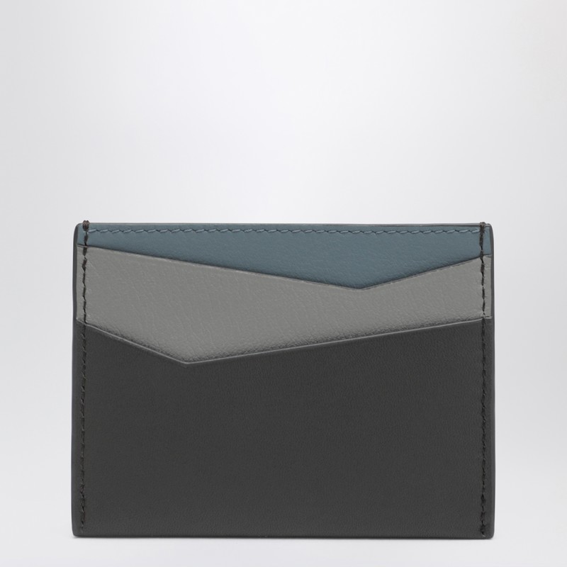 Loewe Puzzle Cardholder In Asphalt Gray/blue In Brown