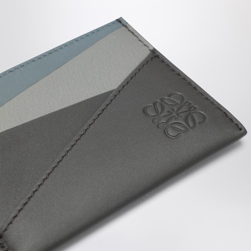 Loewe Puzzle Cardholder In Asphalt Gray/blue In Brown