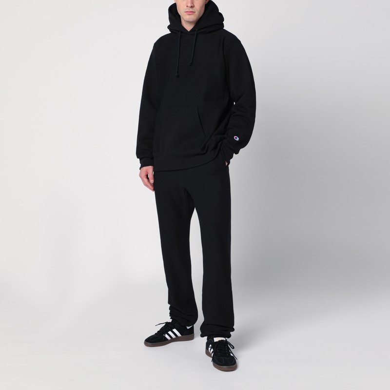 Champion Black Cotton Hoodie In Black