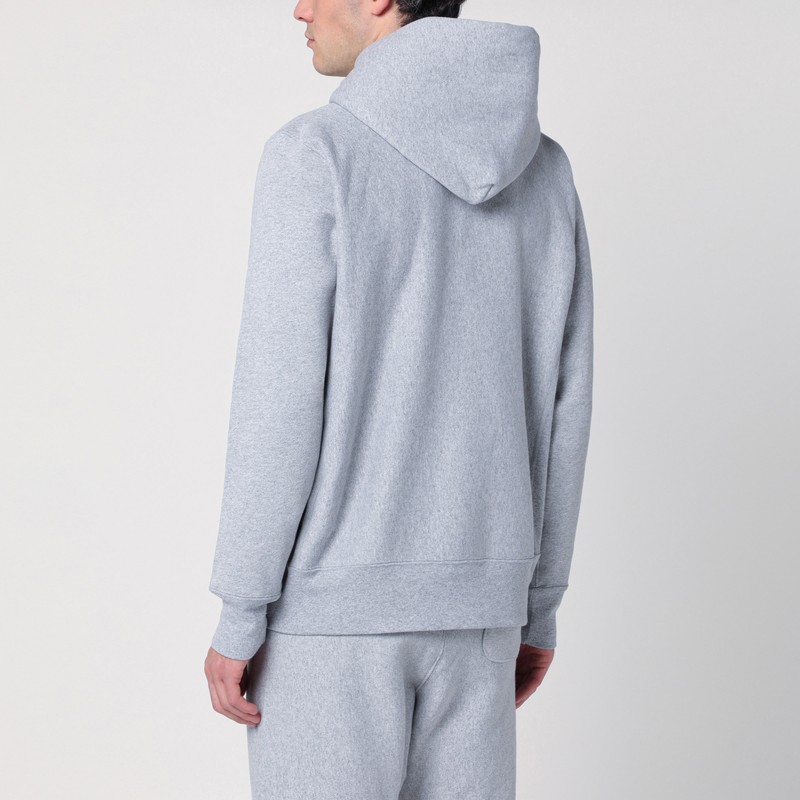 Champion Light Grey Cotton Hoodie In Blue