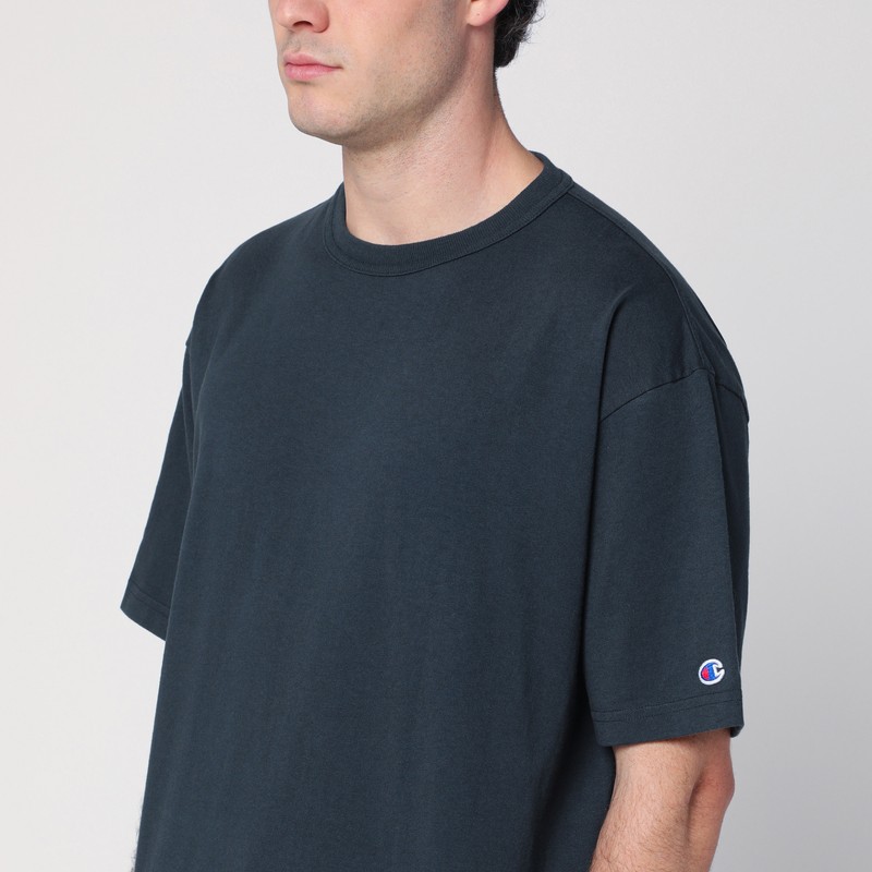 Champion Logo Patch Crewneck T-shirt In Blue