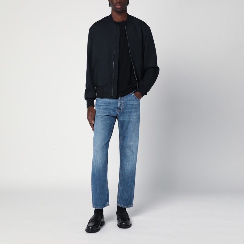 Pt Torino Denim Straight Blue Jeans With Faded Effect In Blue