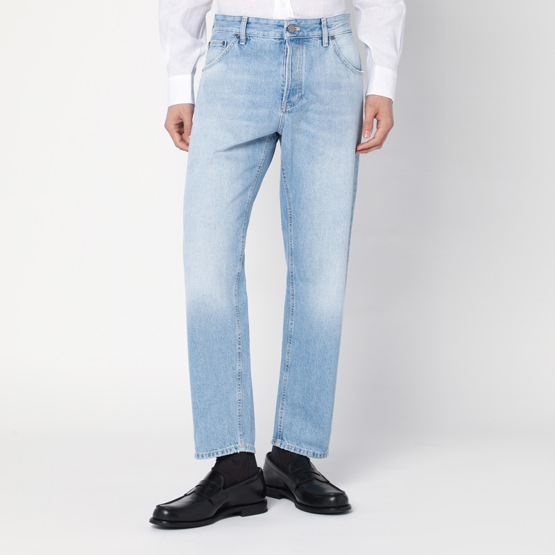 Light blue jeans with washed effect